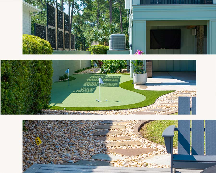 Artificial grass, golfing green installation