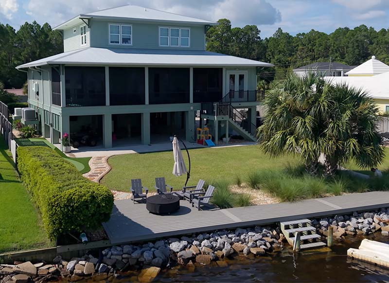 Hardscapes with fire pit and putting green and pavers